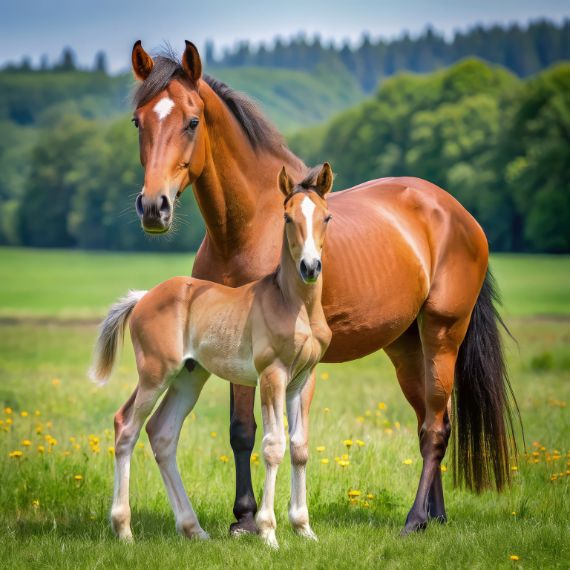 horse and foal